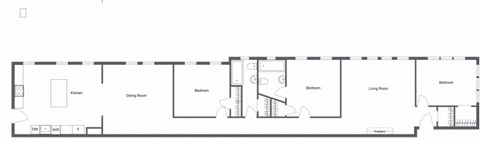 Floor plan for 3 beds, 2 baths, 1792 sqft